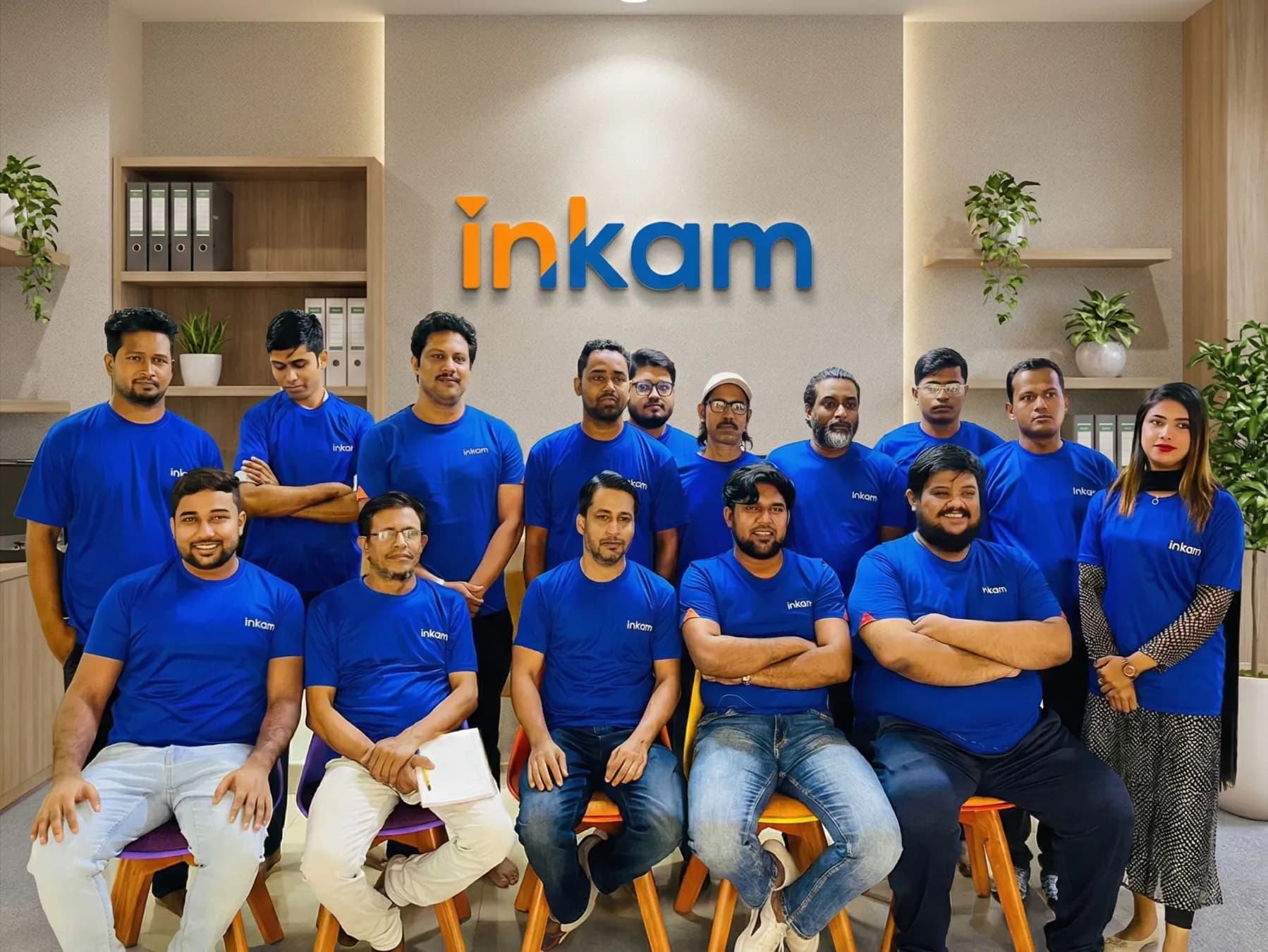 Team collaborating in modern office